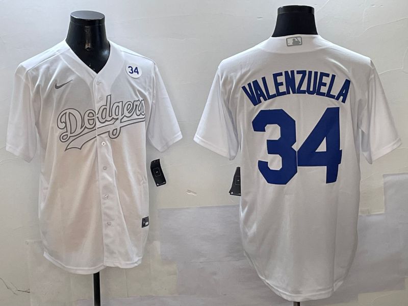 Men Los Angeles Dodgers #34 Valenzuela White Fashion Edition Game 2025 Nike MLB Jersey style 6->los angeles dodgers->MLB Jersey